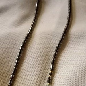 Women's Choker Necklace Blackish Grey Metallic 16 Inches Work Outings